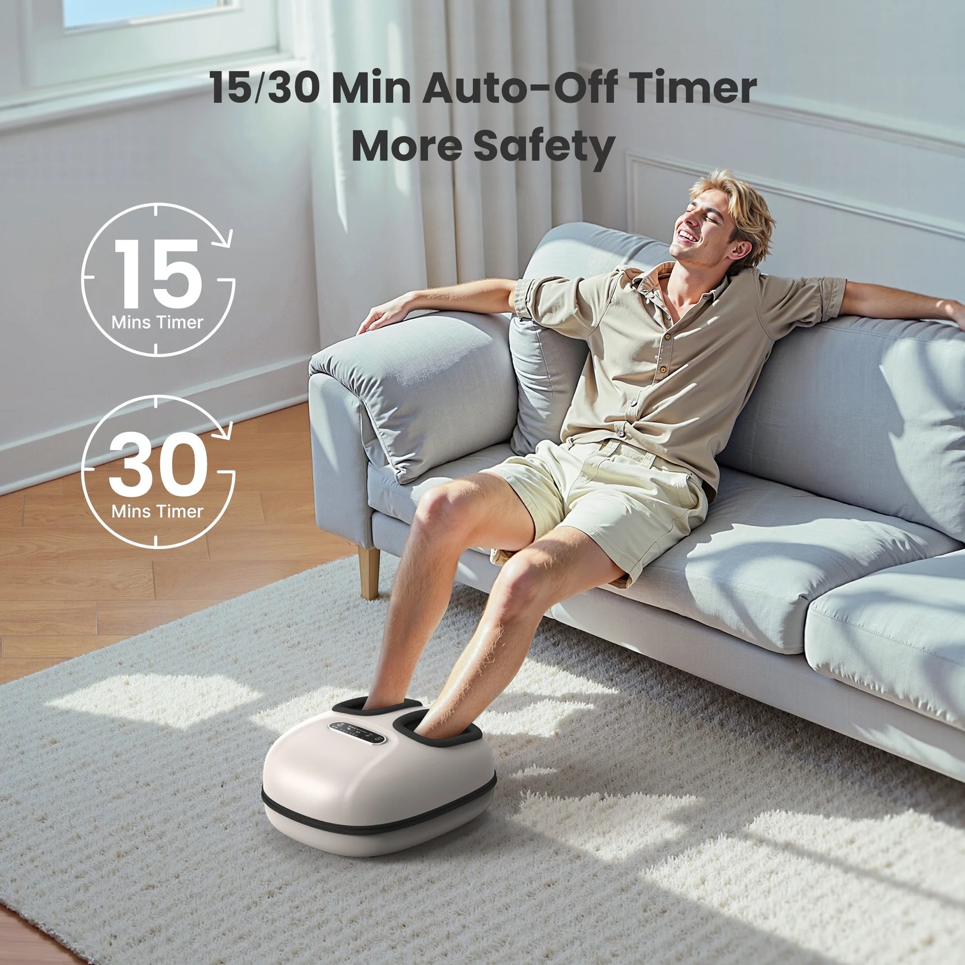 Foot Massager with Heat for Tired Foot Blood Circulation up to Size 11, White,Birthday Gifts for Mom Dad Men