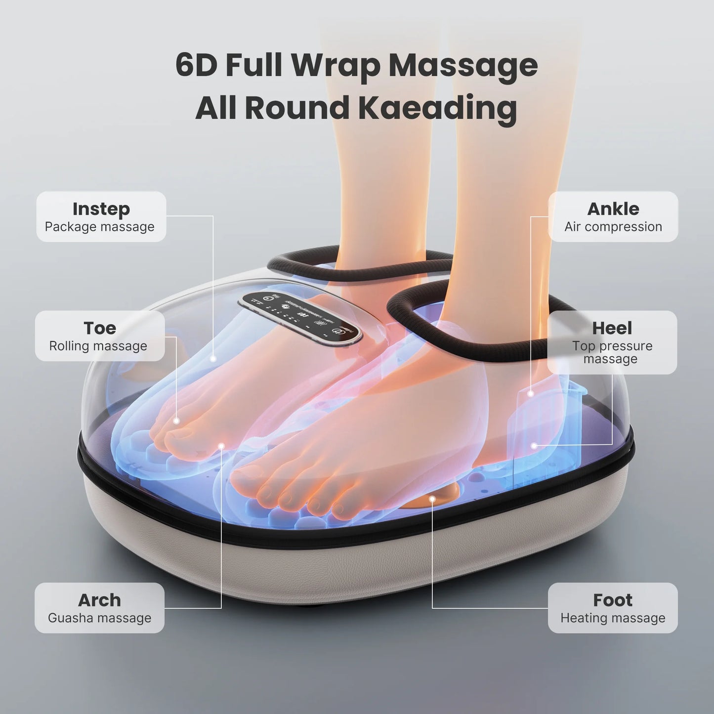 Foot Massager with Heat for Tired Foot Blood Circulation up to Size 11, White,Birthday Gifts for Mom Dad Men